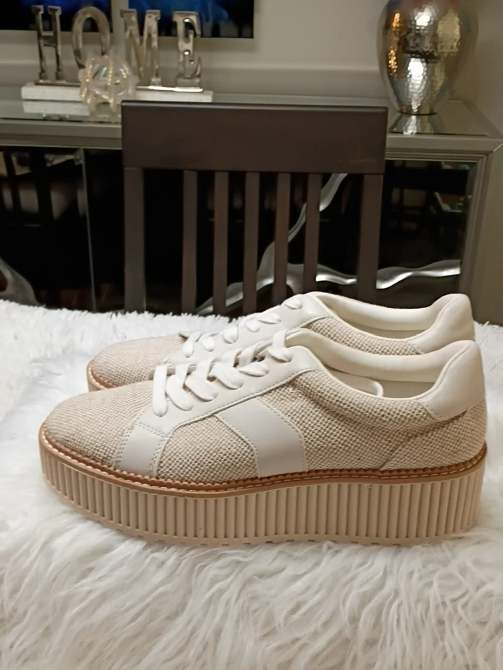 New Dolce Vita Cream Platform Sneakers Size 9.5
